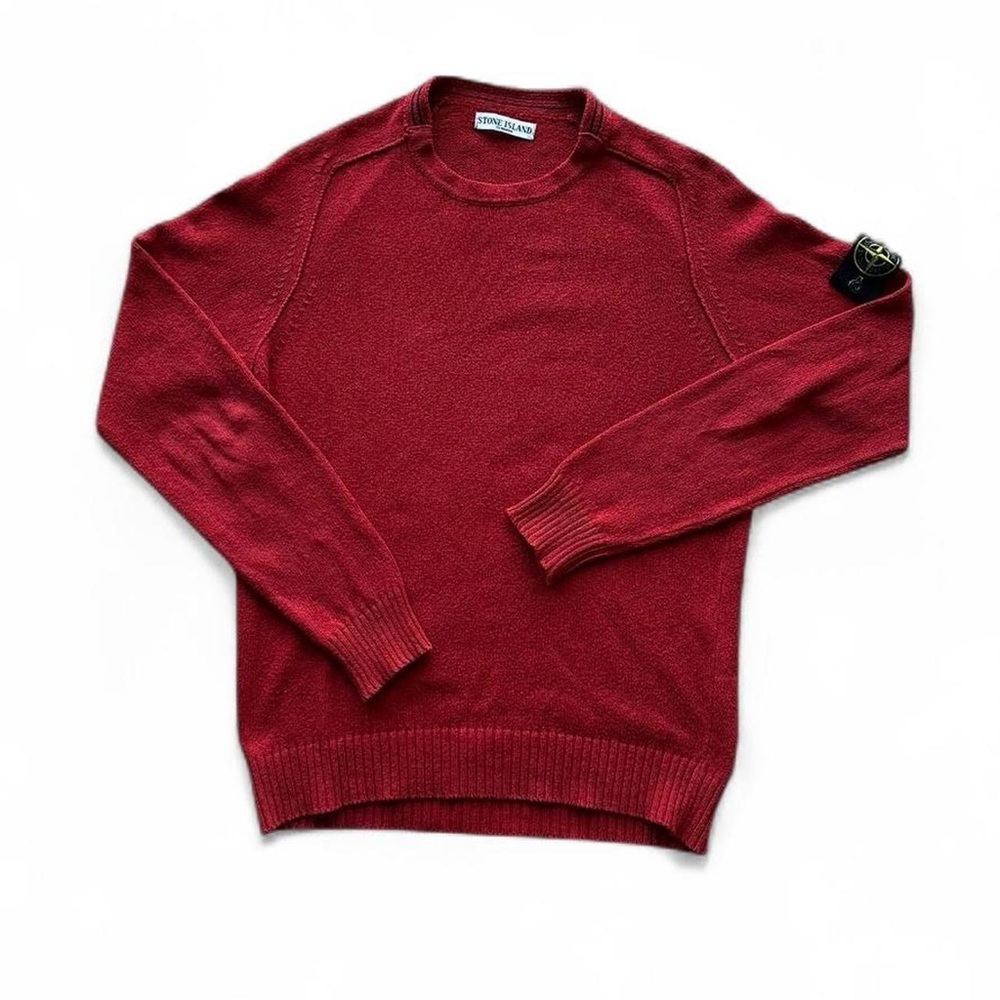 Stone Island Men's Rich Red Crewneck Sweater